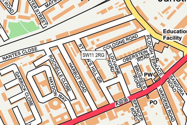 SW11 2RG map - OS OpenMap – Local (Ordnance Survey)