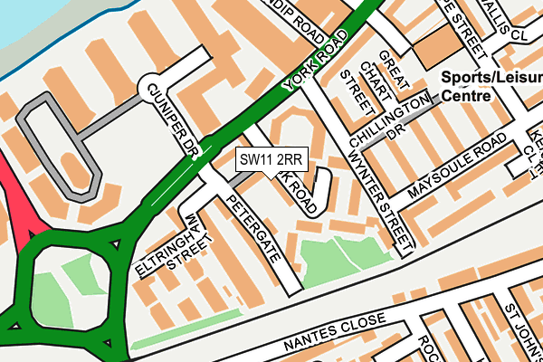SW11 2RR map - OS OpenMap – Local (Ordnance Survey)