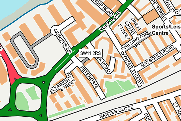 SW11 2RS map - OS OpenMap – Local (Ordnance Survey)