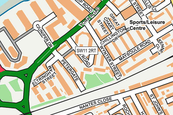 SW11 2RT map - OS OpenMap – Local (Ordnance Survey)