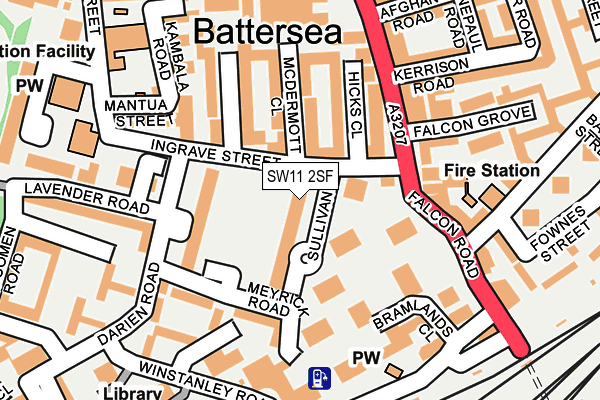 SW11 2SF map - OS OpenMap – Local (Ordnance Survey)