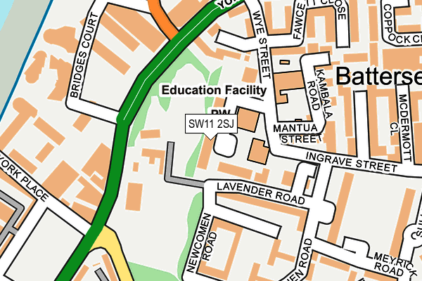 SW11 2SJ map - OS OpenMap – Local (Ordnance Survey)