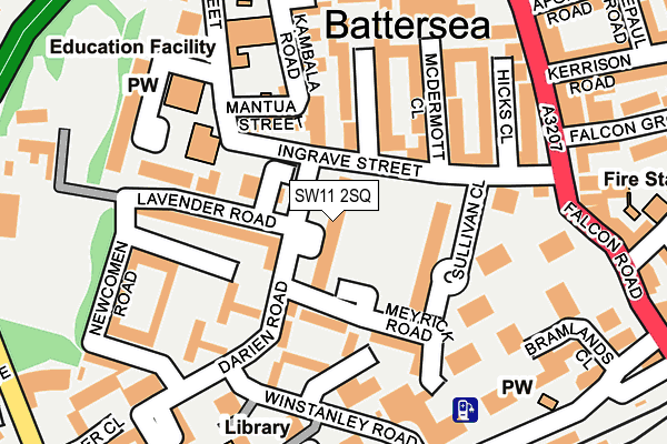 SW11 2SQ map - OS OpenMap – Local (Ordnance Survey)