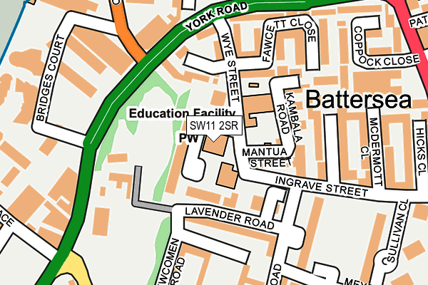 SW11 2SR map - OS OpenMap – Local (Ordnance Survey)