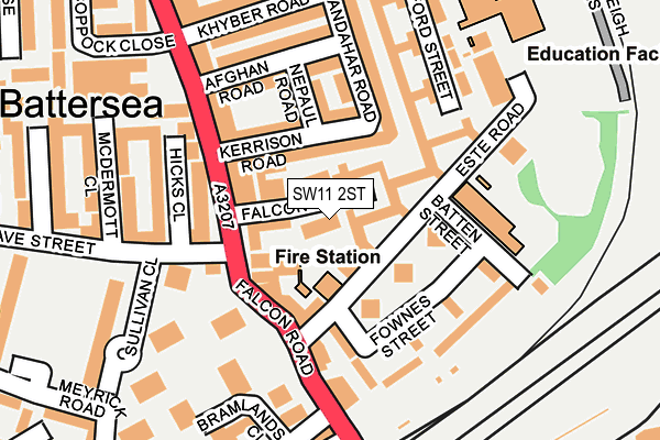 SW11 2ST map - OS OpenMap – Local (Ordnance Survey)