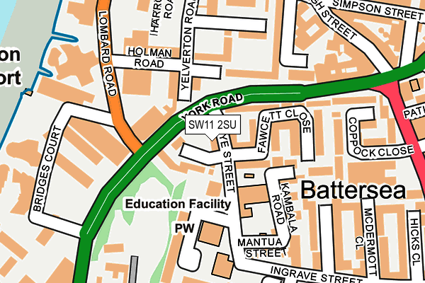 SW11 2SU map - OS OpenMap – Local (Ordnance Survey)