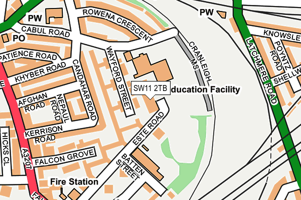 SW11 2TB map - OS OpenMap – Local (Ordnance Survey)