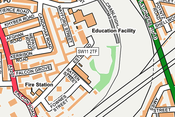 SW11 2TF map - OS OpenMap – Local (Ordnance Survey)