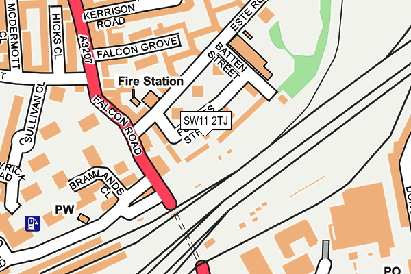 SW11 2TJ map - OS OpenMap – Local (Ordnance Survey)