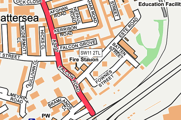 SW11 2TL map - OS OpenMap – Local (Ordnance Survey)