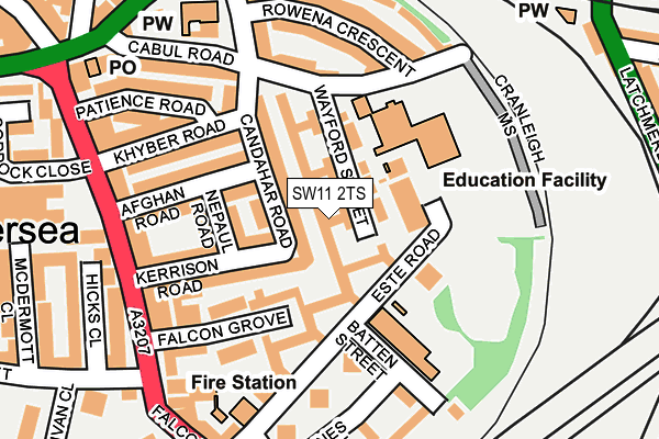 SW11 2TS map - OS OpenMap – Local (Ordnance Survey)