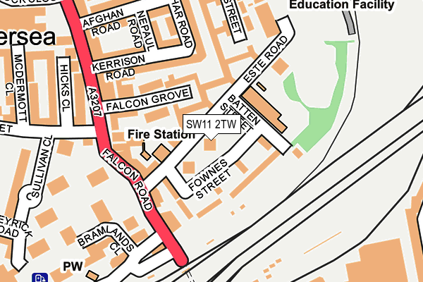 SW11 2TW map - OS OpenMap – Local (Ordnance Survey)