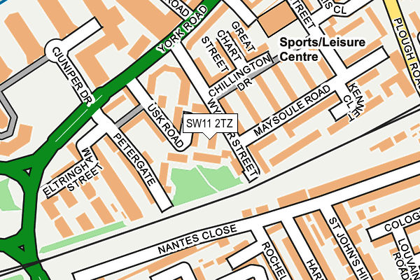 SW11 2TZ map - OS OpenMap – Local (Ordnance Survey)