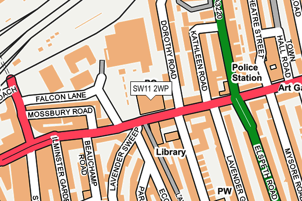 SW11 2WP map - OS OpenMap – Local (Ordnance Survey)