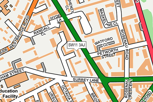 SW11 3AJ map - OS OpenMap – Local (Ordnance Survey)