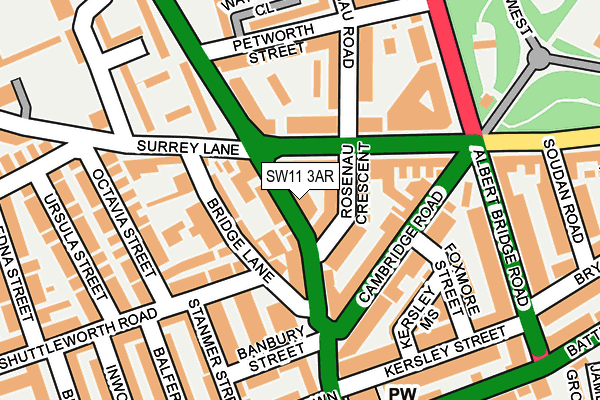 SW11 3AR map - OS OpenMap – Local (Ordnance Survey)