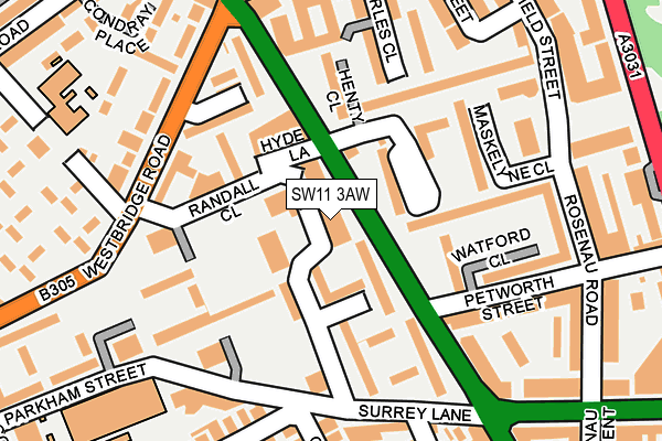 SW11 3AW map - OS OpenMap – Local (Ordnance Survey)