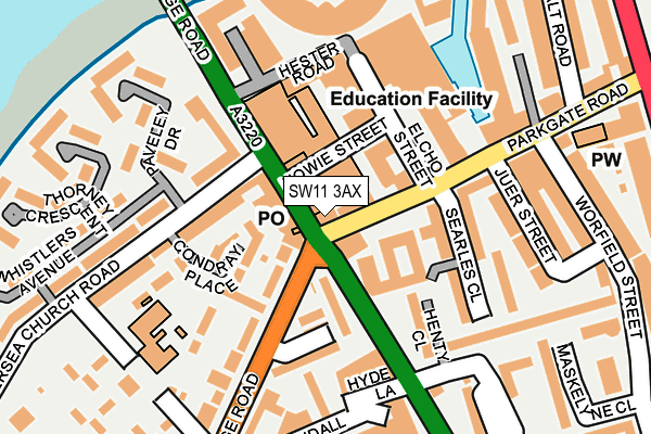 SW11 3AX map - OS OpenMap – Local (Ordnance Survey)