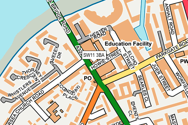 SW11 3BA map - OS OpenMap – Local (Ordnance Survey)