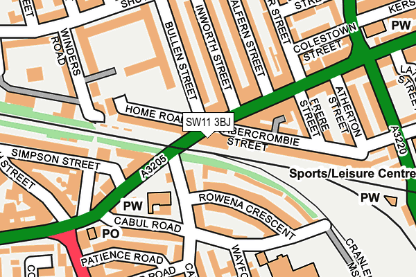 SW11 3BJ map - OS OpenMap – Local (Ordnance Survey)