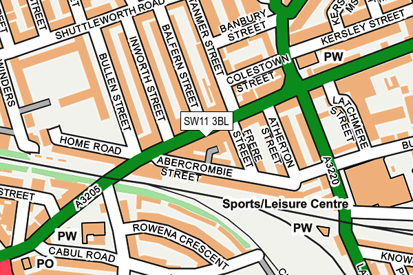 SW11 3BL map - OS OpenMap – Local (Ordnance Survey)