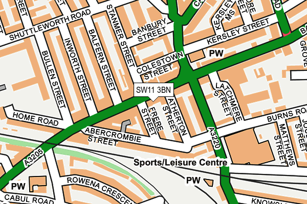 SW11 3BN map - OS OpenMap – Local (Ordnance Survey)