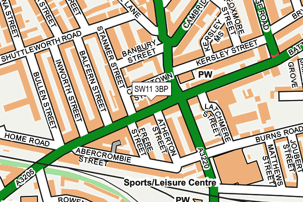 SW11 3BP map - OS OpenMap – Local (Ordnance Survey)