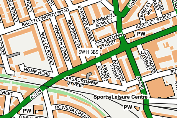 SW11 3BS map - OS OpenMap – Local (Ordnance Survey)