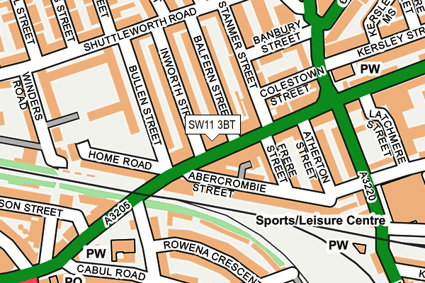 SW11 3BT map - OS OpenMap – Local (Ordnance Survey)