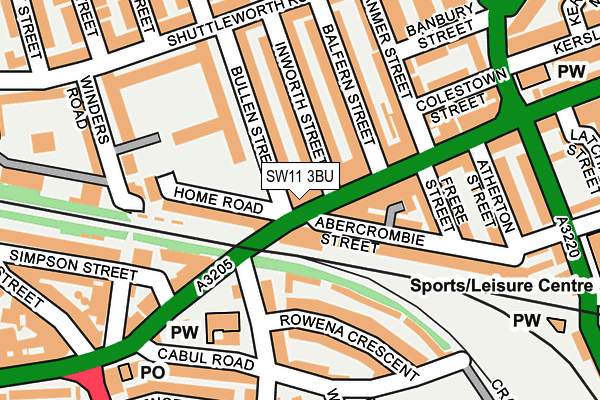 SW11 3BU map - OS OpenMap – Local (Ordnance Survey)