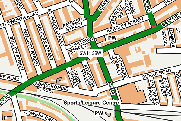 SW11 3BW map - OS OpenMap – Local (Ordnance Survey)