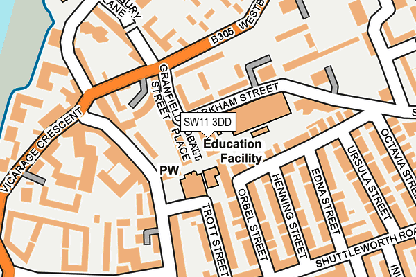 SW11 3DD map - OS OpenMap – Local (Ordnance Survey)