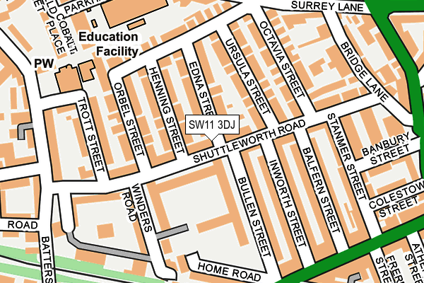 SW11 3DJ map - OS OpenMap – Local (Ordnance Survey)