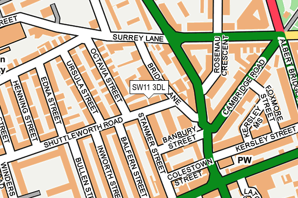 SW11 3DL map - OS OpenMap – Local (Ordnance Survey)