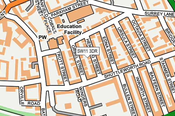 SW11 3DR map - OS OpenMap – Local (Ordnance Survey)