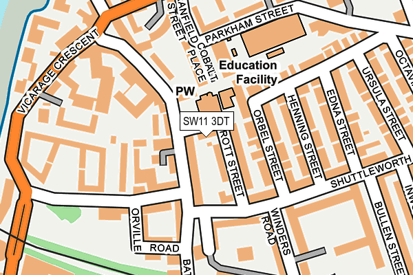 SW11 3DT map - OS OpenMap – Local (Ordnance Survey)