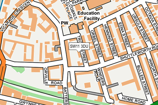 SW11 3DU map - OS OpenMap – Local (Ordnance Survey)