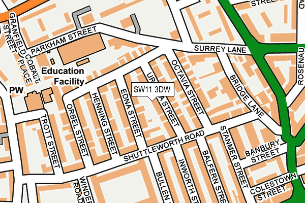 SW11 3DW map - OS OpenMap – Local (Ordnance Survey)