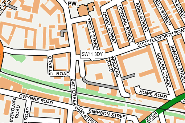 SW11 3DY map - OS OpenMap – Local (Ordnance Survey)