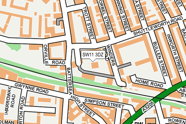 SW11 3DZ map - OS OpenMap – Local (Ordnance Survey)