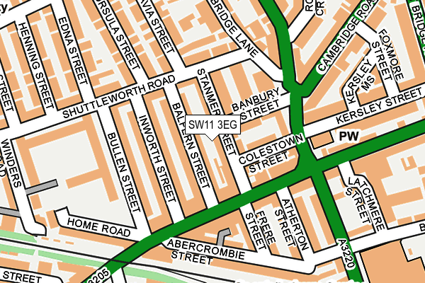 SW11 3EG map - OS OpenMap – Local (Ordnance Survey)