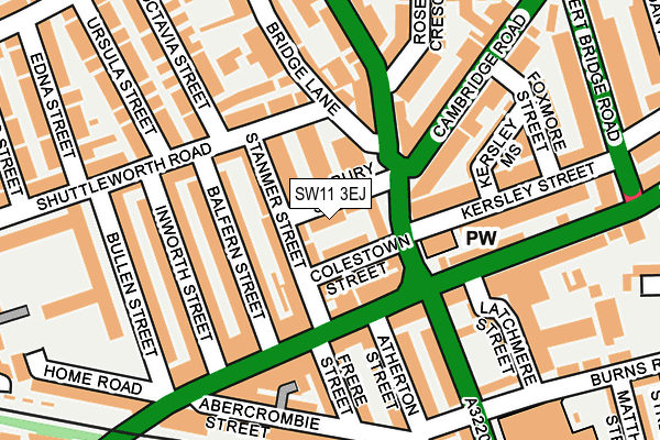 SW11 3EJ map - OS OpenMap – Local (Ordnance Survey)