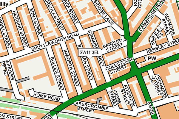 SW11 3EL map - OS OpenMap – Local (Ordnance Survey)