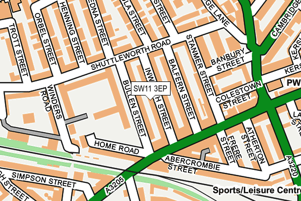 SW11 3EP map - OS OpenMap – Local (Ordnance Survey)