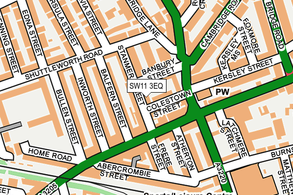 SW11 3EQ map - OS OpenMap – Local (Ordnance Survey)