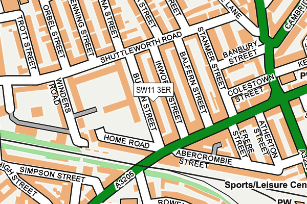 SW11 3ER map - OS OpenMap – Local (Ordnance Survey)