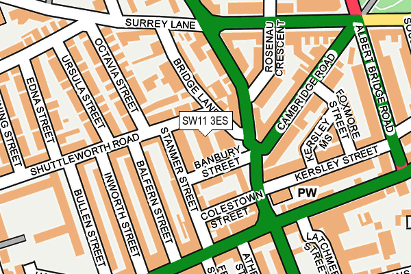 SW11 3ES map - OS OpenMap – Local (Ordnance Survey)