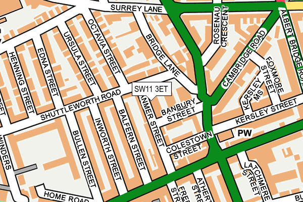 SW11 3ET map - OS OpenMap – Local (Ordnance Survey)