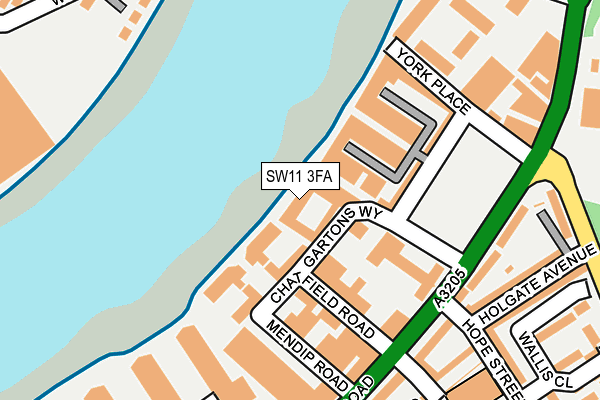 SW11 3FA map - OS OpenMap – Local (Ordnance Survey)