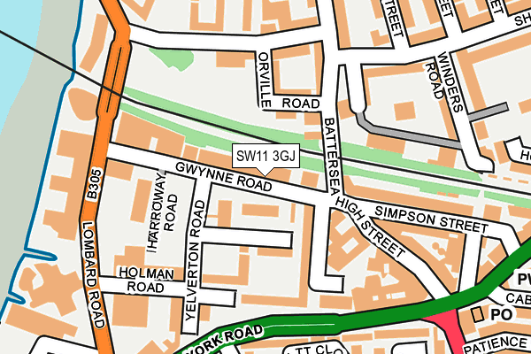 SW11 3GJ map - OS OpenMap – Local (Ordnance Survey)